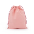 Pink drawstring cotton storage bag in eco-friendly fabric on white background - 7*10cm / Lotus Root Pink Cotton