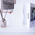 White wave-shaped plaster tray used as a minimalist jewelry storage and photography prop - GB07 Rectangular Wave Tray (25*12.5*1cm)