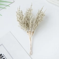 Artificial cream white pampas grass sprigs for DIY floral decor and wedding arrangements - Gray-Bean Green