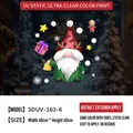 Christmas gnome window static sticker with red plaid hat and reindeer antlers, size 40x40cm - Antler Hat Gnome(SDUV163-6)
