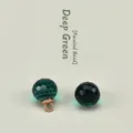 Botón de cristal facetado verde oscuro de 10mm con lazo de metal dorado para ropa china - 10mm / Verde Oscuro