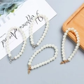 DIY white faux pearl short chains with gold and silver lobster clasps for accessories - ABS Imitation Pearl / Silver Lobster Clasp