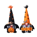 Halloween gnome plush set with orange pumpkin and bat wings on a clean white background - Two-Piece Set