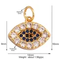 Evil Eye charm pendant with white and blue zircon stones in a gold-plated setting - Off White