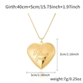 Golden heart locket necklace with I Love You engraving and 3cm size measurements - Alloy / I Love You Heart Locket / Gold
