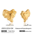 Detalle de pendientes corazón acero inoxidable 18K con dimensiones e impermeabilidad - Pendientes de Corazón de Lava (JDE0112014-SM) / Dorado