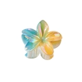 Irisierende Frangipani-Haarklammer mit buntem Farbverlauf und schimmerndem Glanz - Bulk (#1 Blau-Gelb)