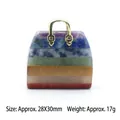Handbag shaped colorful chakra stone pendant with golden metal handle 28x30mm - Bag Shape (Gold Cap)