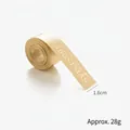 Champagne gold Christmas ribbon roll with golden text for DIY gift wrapping and decor - 1.6 Iridescent Beige Gold Foil Reindeer Letters (6 Yards)