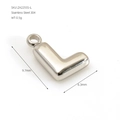 Silver letter L bubble pendant in 304 stainless steel with dimensional measurements - Letter L / Steel