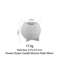 Detailed rose cluster silicone mold for DIY candle making, dimension 5.2x4.3x3.7cm - 5cm Flower Cluster