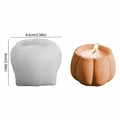 Halloween pumpkin silicone mold with 8.6cm diameter for DIY resin and candle storage jars - NO.1 Pumpkin Storage Box - Bottom / White/Translucent