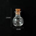Mini transparent glass wish bottle with cork stopper, size 16mm x 23mm for DIY crafts - Transparent Flat Bottom Round Bottle + Cork