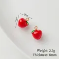 Miniature red enamel apple charms for DIY jewelry making with gold plated finish - Single Piece Price / Cherry Tomato
