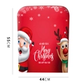 Red Christmas chair cover with Santa and Reindeer print, size 55x44cm for dining decor - Christmas Single Side 11