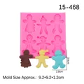 Pink silicone gingerbread man mold with 6 cavities for DIY fondant and chocolate - Pink