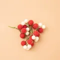 Red and white frosted artificial Christmas berries with flexible green stems for DIY decor - White and Red Crystalline Berry Mix