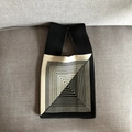 Sac fourre-tout en tricot avec motif géométrique noir et blanc et style fait main - Kaléidoscope Noir