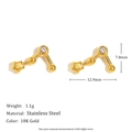 18K gold plated stainless steel constellation stud earrings with crystal accent in gold - Aries