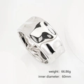 Detail of silver irregular hammered wide cuff bracelet with 60mm diameter and 66g weight - Irregular Hammered Wide Silver Cuff (SL226) / Silver