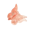 Mini butterfly hair claw clip in translucent orange-pink plastic with spring closure - Light Red