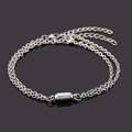 Minimalist double-layered stainless steel couple bracelets with magnetic capsule buckle - Style A-Double Layer Fine Chain
