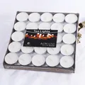 Pack of 25 white unscented tea light candles in aluminum cups for vintage iron lamps - Tea Lights - 50 Pcs