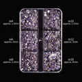Flatback nail art rhinestones in six mixed sizes ranging from SS4 to SS16 with AB crystals - Light of Paradise Rhinestones (102)