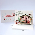 3D pop-up Christmas card featuring Santa Claus and snowman with Merry Christmas text - Christmas Home