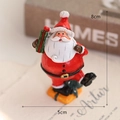 Cute resin Santa Claus ornament holding green gift box for Christmas tree decor, 8x5cm - Santa with Gift Box