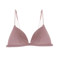 Triangle ribbed bralette with thin straps in dusty rose pink color for a soft look - Coral