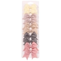Set di 10 mini fermagli per capelli con fiocco in grosgrain per neonati in 5 colori - 10L-Colori Morandi