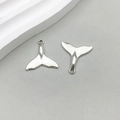 Antique silver mermaid fish tail charms for DIY jewelry making pendants - Antique Silver Ocean Whale Mermaid Tail 19*22mm