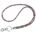 Cordino in cristallo di strass colorato con chiusura in metallo per chiavi e badge - 80cm Colore Misto / Multicolore