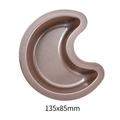 Stampo per torta antiaderente a forma di luna crescente in acciaio rosa, 135x85mm - Luna / 135x85mm