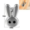 Silver rabbit stud earring in stainless steel with dimensions 9.5mm by 5.66mm - Rabbit - Vintage Silver