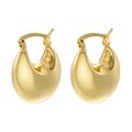 Minimalist golden teardrop earrings with a smooth metallic finish and French design aesthetic - Gold Arch