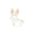 Minimalist origami style rabbit enamel pin badge in white and pink with gold plating - Geometric Rabbit