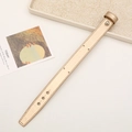 Detail of a golden leather wrist strap with metallic finish and adjustable buckle holes - Without Rivets / Gold