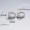 Textured silver 18K plated stainless steel stud earrings measuring 3.1cm by 2.9cm - Wrinkle Style 3 - Steel