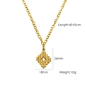14K vergulde roestvrijstalen ketting met geometrische ruit hanger en maatspecificaties - Ruitstijl