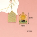Macro detail of black cat enamel pendant with dimensions 25mm height and 18mm width - Sun with Black Cat