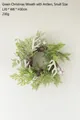 Christmas wreath with green needles, white antlers, and pine cones, size 30x30cm - 30CM Wreath