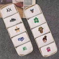 White crew socks featuring assorted fun embroidery motifs and ribbed cotton texture - 10 Pairs Pack / White Combo