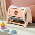Wooden Montessori shape rolling drum toy with colorful geometric blocks for early learning - Shape Rolling Drum