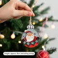 Wooden Christmas tree pendant featuring Santa Claus and HO HO text with jute rope - Santa Claus Round Pendant