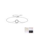 S925 Sterling Silber geometrisches Kreis Armband mit Moissanit Steinen und GRA Zertifikat - S925 Sterling Silber (Mit GRA-Zertifikat)