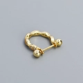 Polsino per orecchio in argento S925 dorato con zirconi e sfere in stile geometrico - Argento 925 / Oro