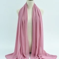 Long chiffon shawl in elegant dusty pink with semi-transparent texture and soft drape - 42
