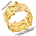 Detailaufnahme des goldenen Blumenrings mit Maßen von 1,2 cm Breite und 1,7 cm Durchmesser - 1,2 cm Breit / Gold